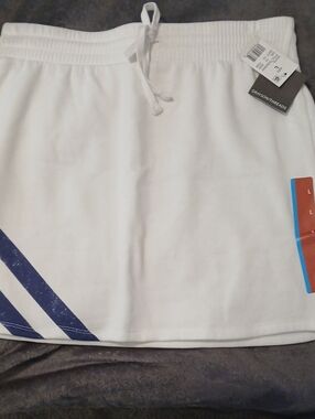 Grayson Threads White Mini Skirt with Blue Accent
